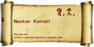 Nester Kornél névjegykártya