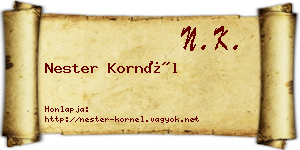 Nester Kornél névjegykártya