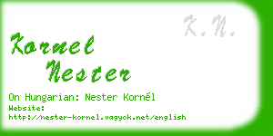 kornel nester business card
