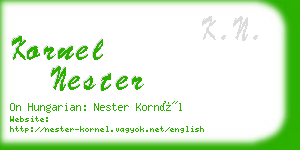 kornel nester business card